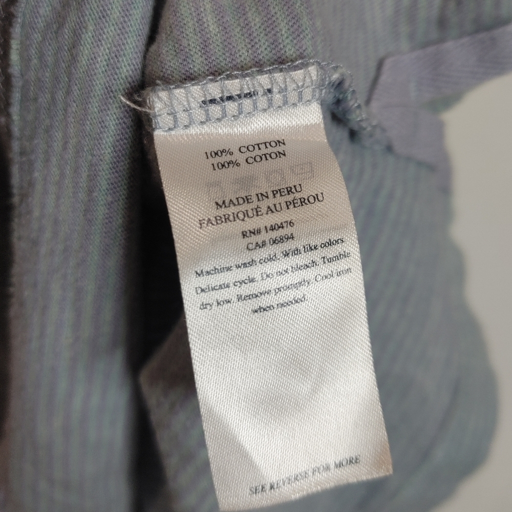 Faherty Polo Sunwashed Cotton Short Sleeve Blue Purple Stripe XL Casual Shirt - Picture 6 of 7
